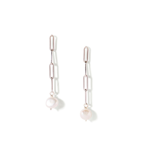 Paperclip Pearl Earring