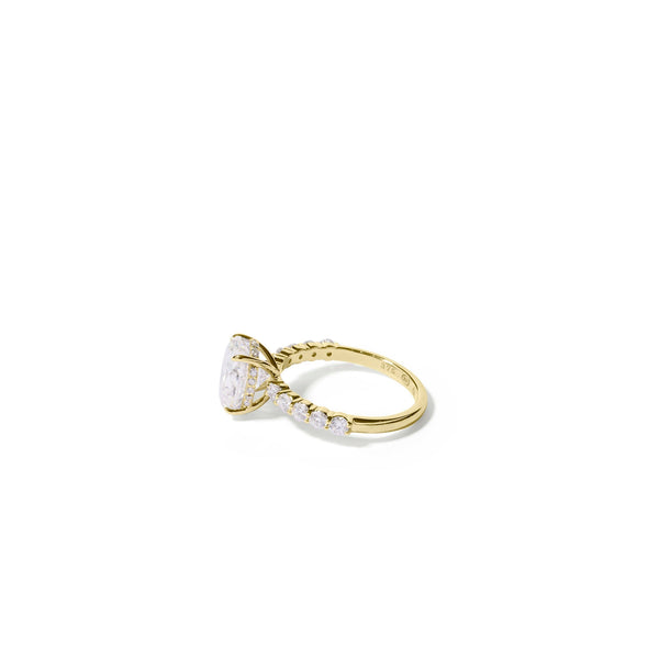 Bella- 3ct Oval Ring with Hidden Halo and Half eternity band